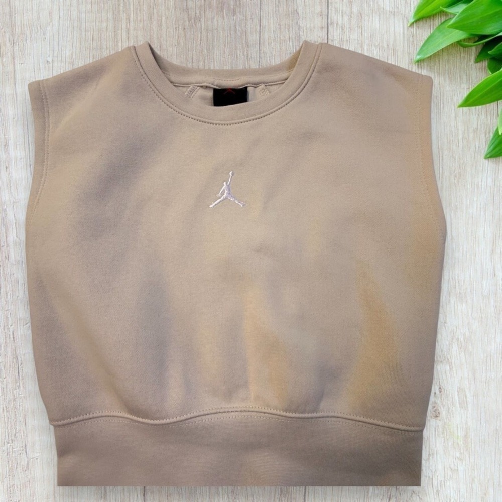 Jordan Nike Girls MJ Brooklyn Fleece Vest NWT - Size S - Legend Lt Brown - Picture 4 of 10
